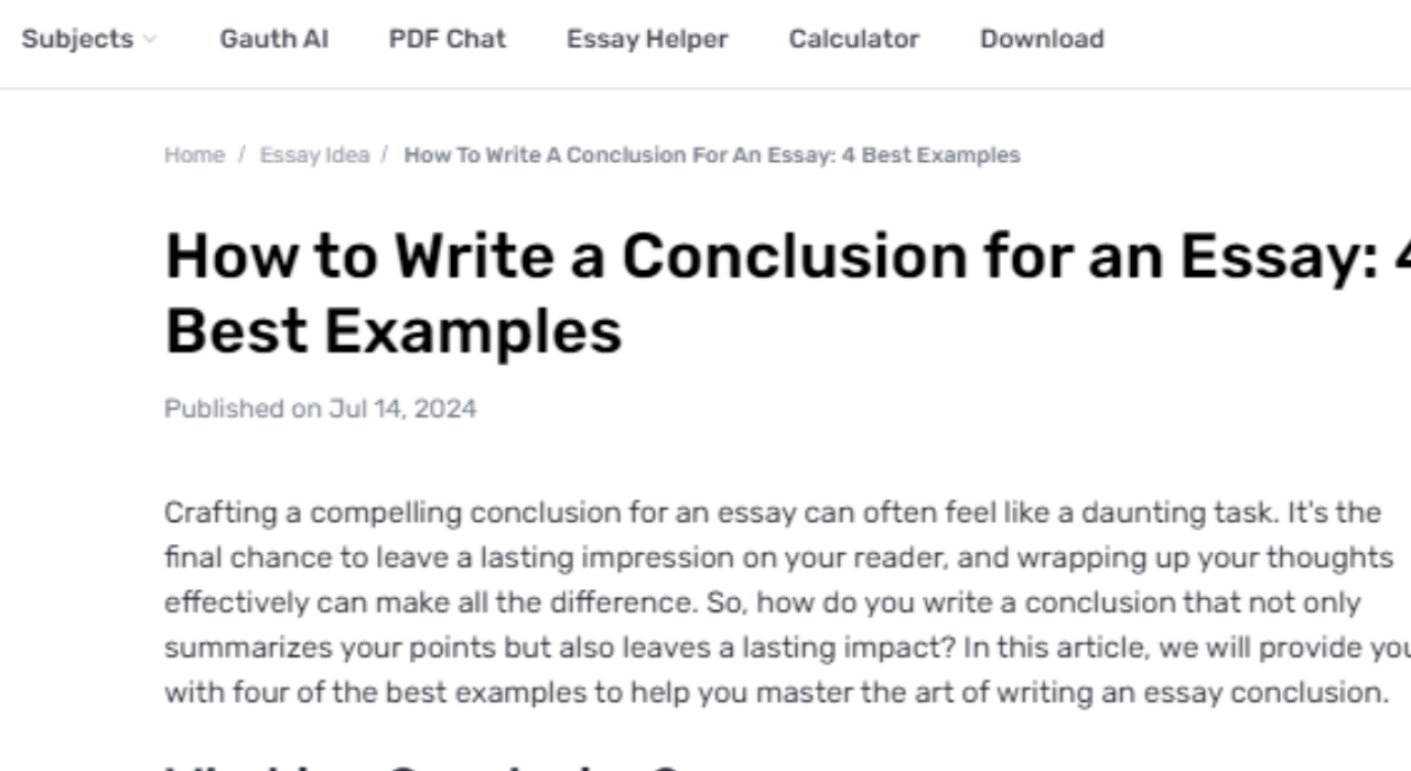 How Can an Essay Be Written with a Strong Conclusion?