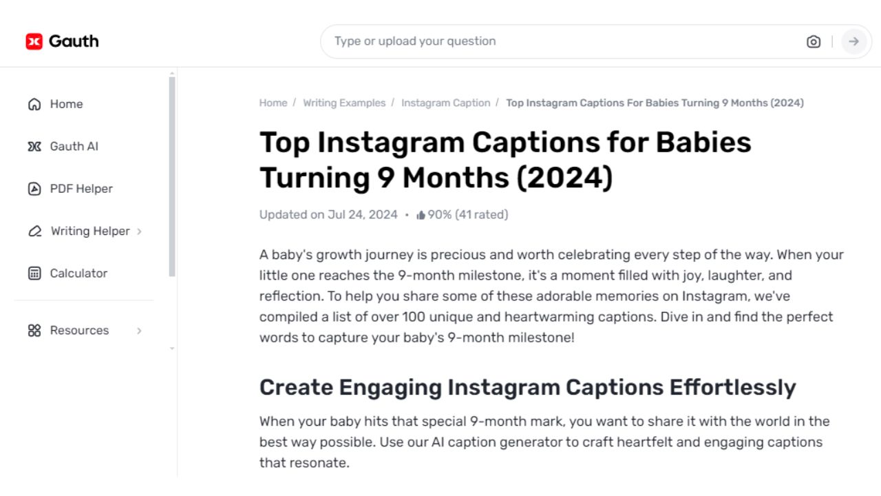 9-Month-Old Instagram Caption Ideas for Your Little One’s Picture Book by Gauth